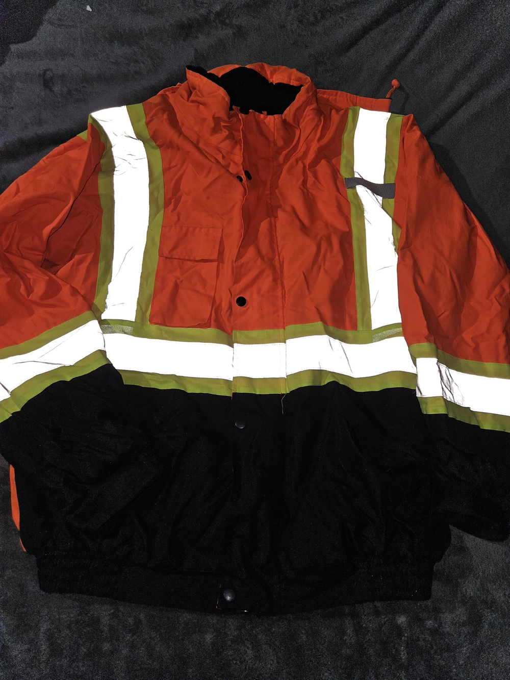 High-Visibility Orange & Black Safety Performance Jacket